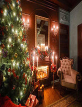 Christmas Tree With Bells In Retro Room For Holiday Photography Backdrop Shopbackdrop